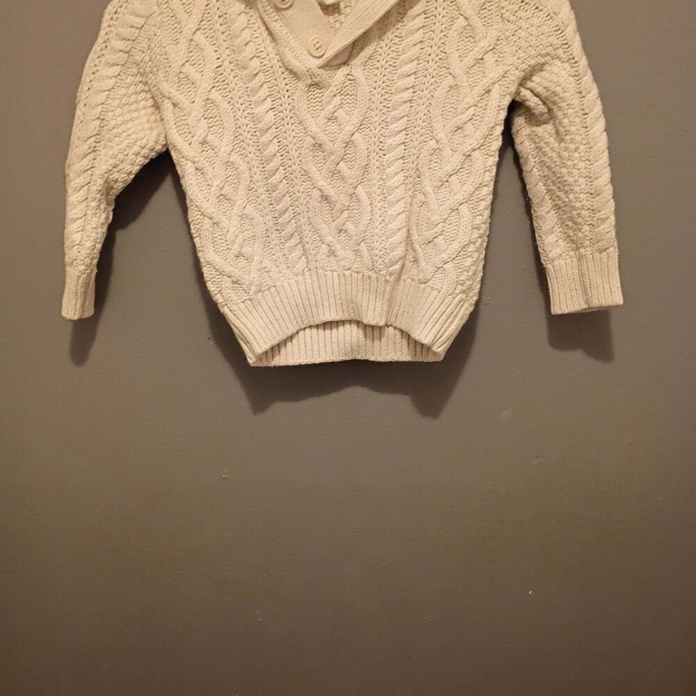Baby Gap Cable Knit Sweater Cream Mock Neck